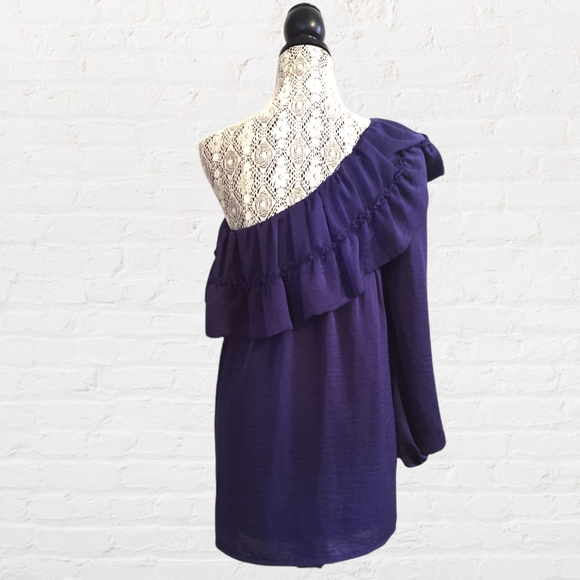 Judith March One Shoulder Mini Ruffle Dress - Picture 7 of 7